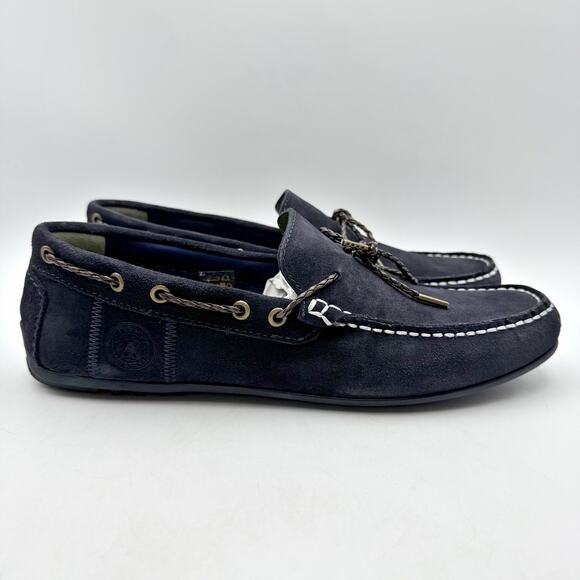 Barbour Mens Jenson Loafers US 8 EU 41 Navy Blue Suede NIB - Picture 4 of 13